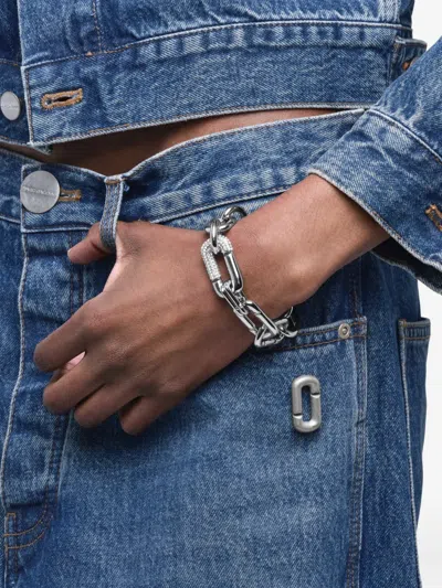 Marc Jacobs The Pop J Marc Pave Bracelet In Metallic