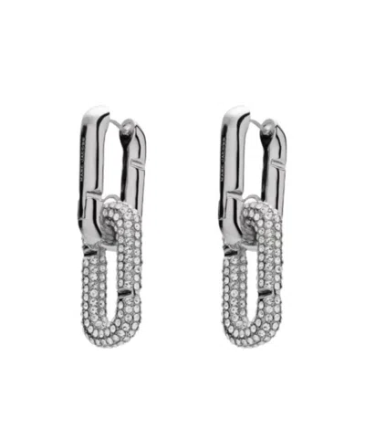 Marc Jacobs The Pop J Marc Pave Drop Earring In Silver