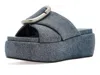 Marc Jacobs Cotton Platform Mules In Blue