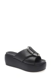 Marc Jacobs The Pop J Marc Platform Wedge Slide Sandal In Black