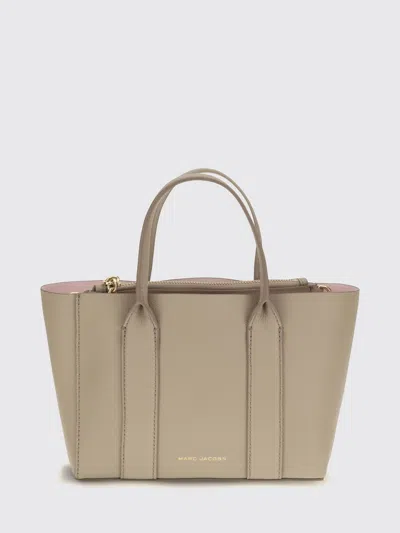 Marc Jacobs The Pop J Marc Work Tote Mini Grained Leather Bag With Shoulder Strap In White