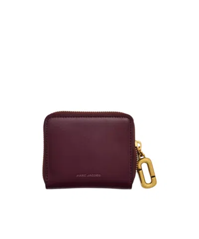 Marc Jacobs The Pop J-marc Slim Compact Wallet In Burgundy