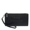 Marc Jacobs Rectangular Leather Clutch Wrist Strap In Black