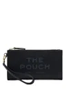Marc Jacobs Rectangular Leather Clutch Wrist Strap In Black