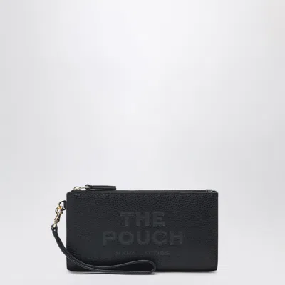 Marc Jacobs The Pouch Black Grained Leather Bag In Blue