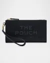Marc Jacobs Rectangular Leather Clutch Wrist Strap In Black