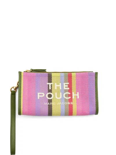 Marc Jacobs The Pouch Stripe Mesh Make Up Bag In Pink