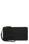 Marc Jacobs Rectangular Leather Clutch Wrist Strap In Black