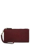 Marc Jacobs The Pouch Grain Leather Wristlet In Red