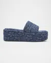 Marc Jacobs The Puffed Daisy Denim Platform Sandals