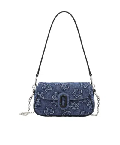 Marc Jacobs The Puffy Daisy Denim Clover Shoulder Bag In Blue