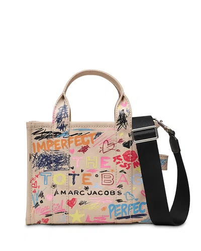 Marc Jacobs The Small Punk Scribble Canvas Tote Bag In Neutral