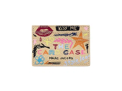 Marc Jacobs The Punk Scribble Card Case Wallet Handbags Beige Multi: One Size