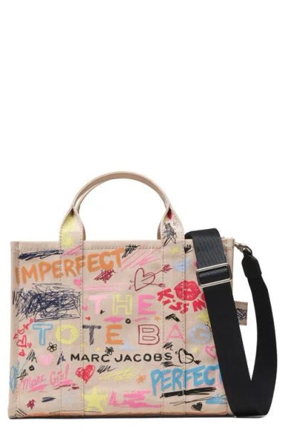 Marc Jacobs The Punk Scribble Medium Canvas Tote Bag In Multi