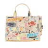 Marc Jacobs The Punk Scribble Medium Canvas Tote Bag In Sand
