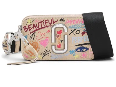 Marc Jacobs The Punk Scribble Snapshot Cross Body Handbags Beige Multi: One Size