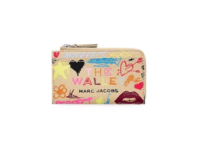 Marc Jacobs The Punk Scribble Top Zip Multi Wallet Wallet Handbags Beige Multi: One Size