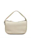 Marc Jacobs The Pushlock Mini Leather Hobo Bag In Cloud White/silver
