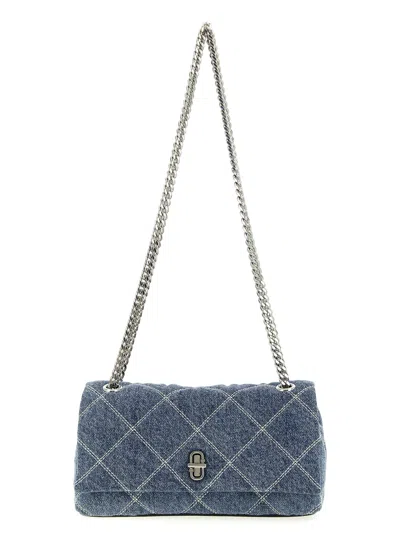 Marc Jacobs The Quilted Denim Dual Chain Shoulder Bags Blue