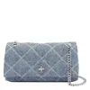 Marc Jacobs Mini Quilted Denim Dual Chain Shoulder Bag In Blue