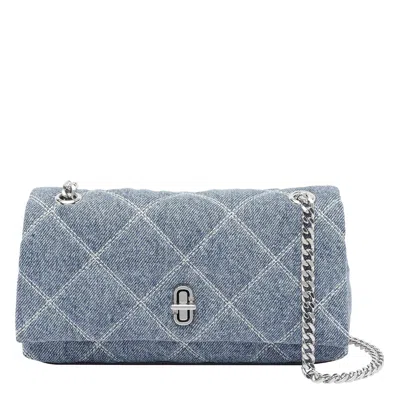 Marc Jacobs Mini Quilted Denim Dual Chain Shoulder Bag In Blue