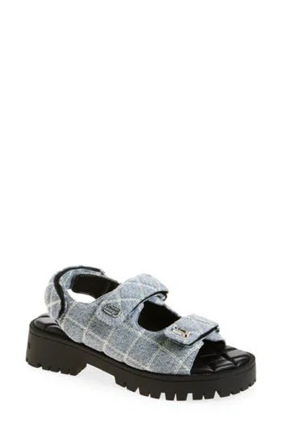 Marc Jacobs The Quilted Denim Sunny Sandal In Blue