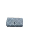 Marc Jacobs The Quilted Dual Chain Denim Crossbody Bag In Blue