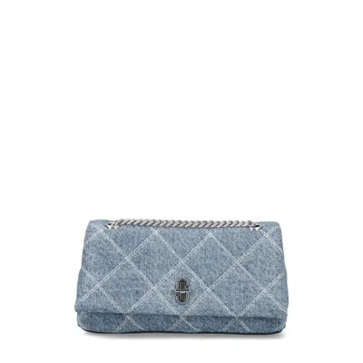 Marc Jacobs The Quilted Dual Chain Denim Crossbody Bag In Purple