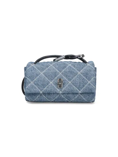 Marc Jacobs 'the Quilted Dual Chain' Denim Mini Shoulder Bag