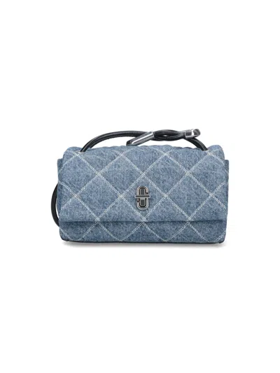 Marc Jacobs The Quilted Dual Chain Denim Mini Shoulder Bag