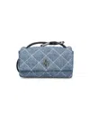 Marc Jacobs The Quilted Dual Chain Denim Mini Shoulder Bag In Multi