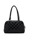Marc Jacobs The Quilted Leather Dual Satchel Handbag In Black