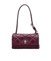 Marc Jacobs The Mini Dual Chain Diamond Quilted Leather Shoulder Bag In Purple