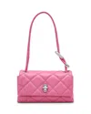 Marc Jacobs The Mini Dual Chain Diamond Quilted Convertible Leather Shoulder Bag In Bow Pink