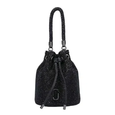 Marc Jacobs The Rhinestone Embellished Mini Bucket Bag In Black