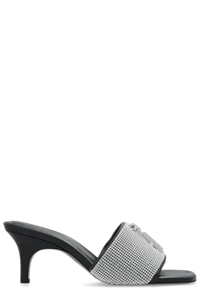 Marc Jacobs The Rhinestone J Marc Heeled Sandals In Black