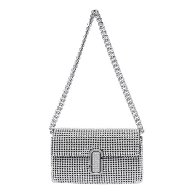 Marc Jacobs The Rhinestone J Marc Mini Crystals Bag In Silver