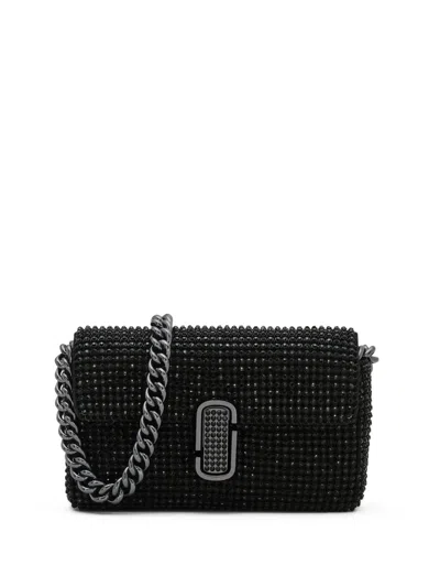 Marc Jacobs The Rhinestone J Marc Mini Shoulder Bag In Black