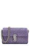 Marc Jacobs The Rhinestone J Marc Logo Mini Shoulder Bag In Wisteria