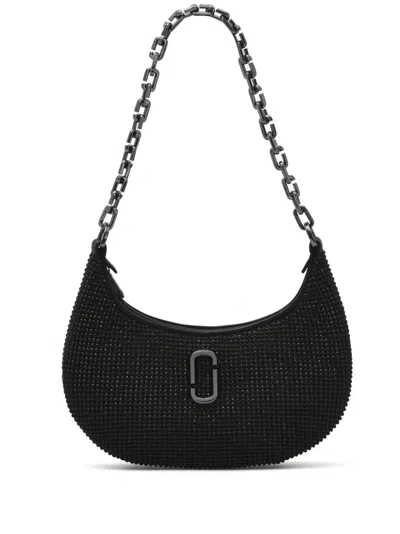 Marc Jacobs The Rhinestone Small Curve Shoulder Bag In Black