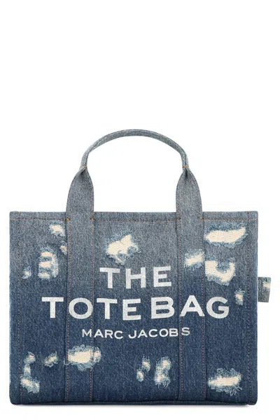 Marc Jacobs The Rip And Repair Denim Medium Tote Bag In Blue