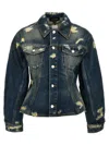 Marc Jacobs The Rip And Repair Fluted Denim Jacket Casual Jackets And Parka In Blue