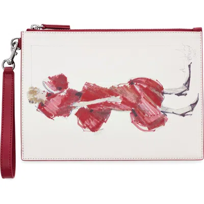 Marc Jacobs The Runway Illustration Wristlet In Burgundy