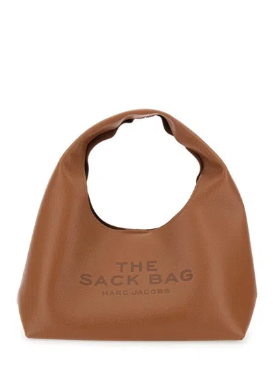 Marc Jacobs Soft Slouchy Sack With Bold Logo Print In Brown