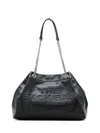Marc Jacobs Structured Black Shoulder Bag With Drawstring Closure