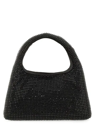Marc Jacobs The Mini Sack Top Handle Bag W/crystals In Black