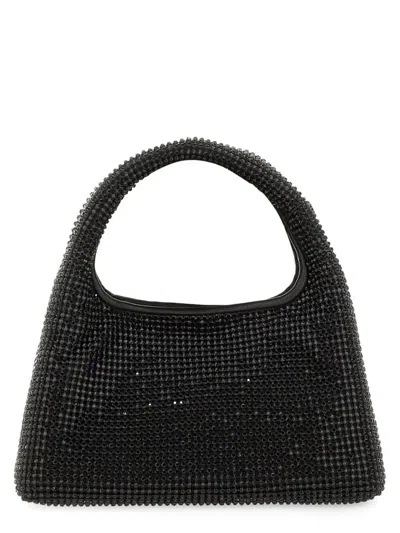 Marc Jacobs The Mini Sack Top Handle Bag W/crystals In Black