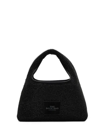 Marc Jacobs The Mini Sack Rhinestone Top-handle Bag In Black