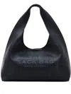 Marc Jacobs Grained Black Leather Handbag With Silver-tone Hardware In Black