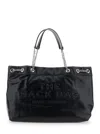 Marc Jacobs The Sack Bag Black Shoulder Bag With Logo Embossed On The Front In Leather Woman In Black
